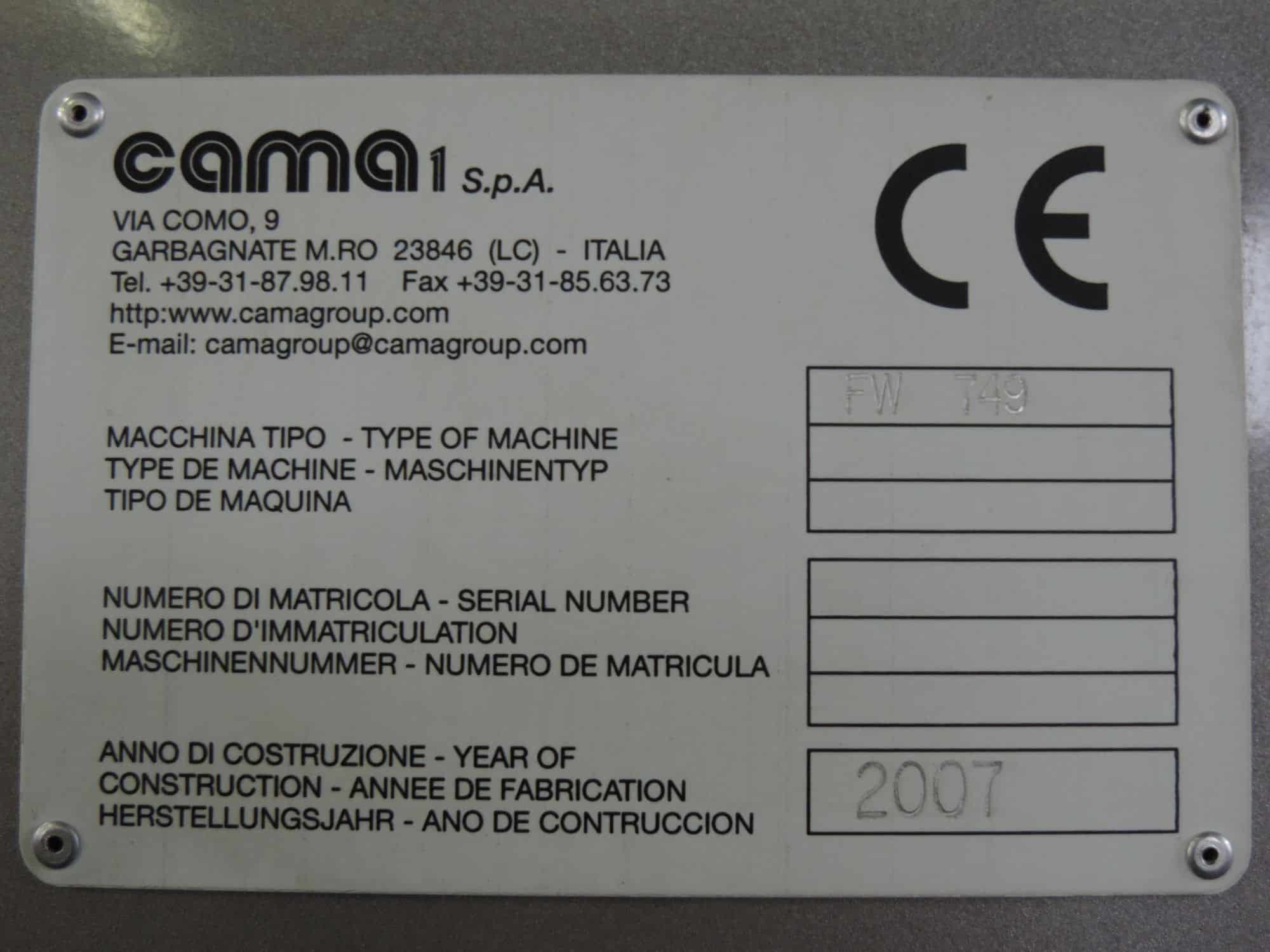 Placa de identificación of Cama Group FW 749