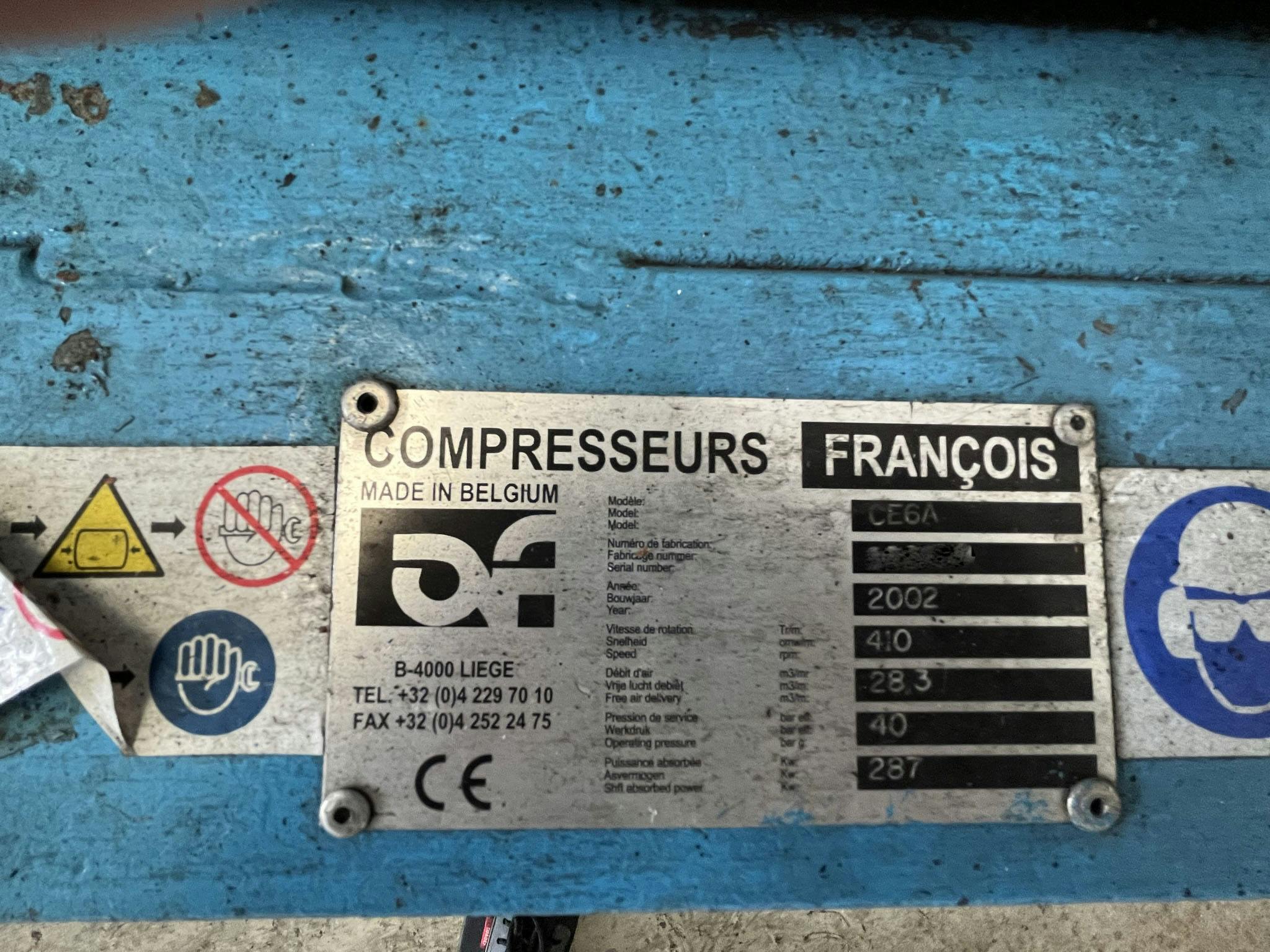 Placa de identificación of AF Compressors CE6SG40