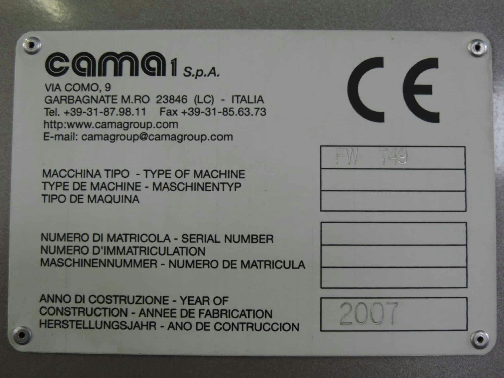 Placa de identificación of Cama Group FW 749
