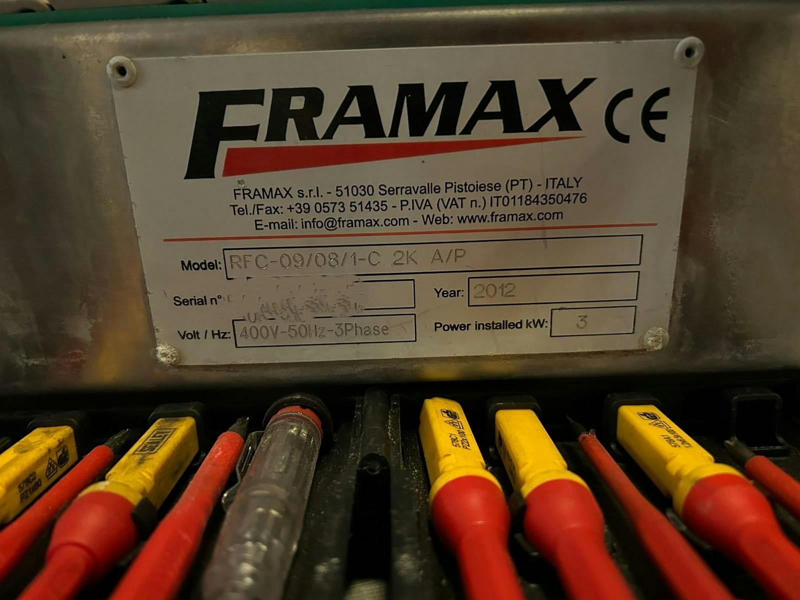 Placa de identificación of Framax RFC‐09/08/1‐C 2K A/P 